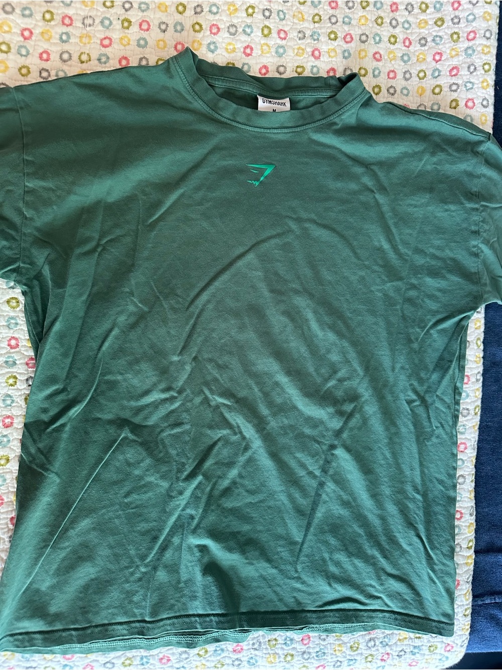 Gymshark Green Crewneck T-Shirt with Teal Logo